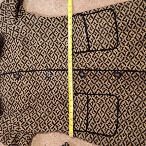 GEIGER Fur Trim Wool Coat - Picture 7 of 9